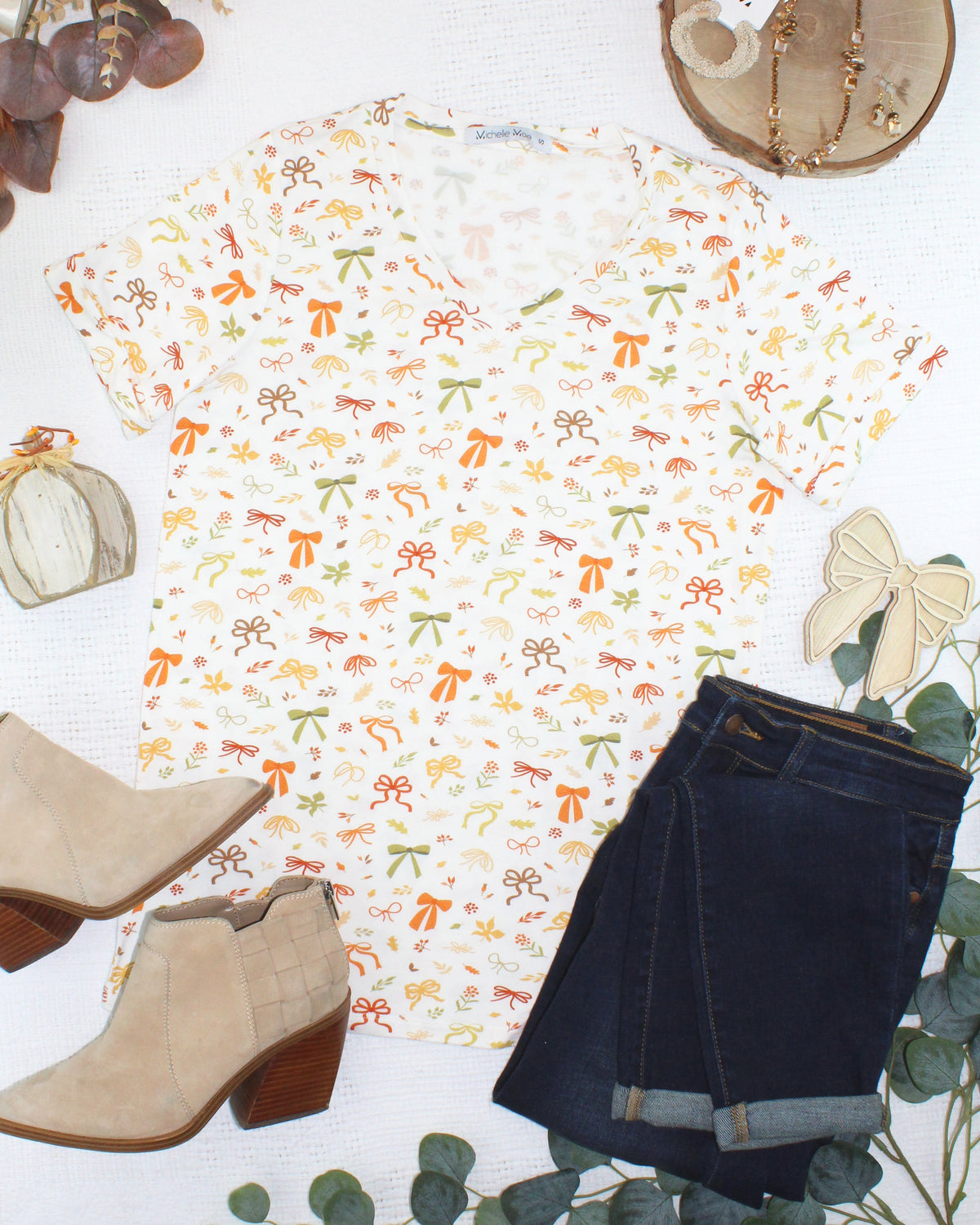 Sophie Top - Harvest Bows-Shirts-Villari Chic, women's online fashion boutique in Severna, Maryland