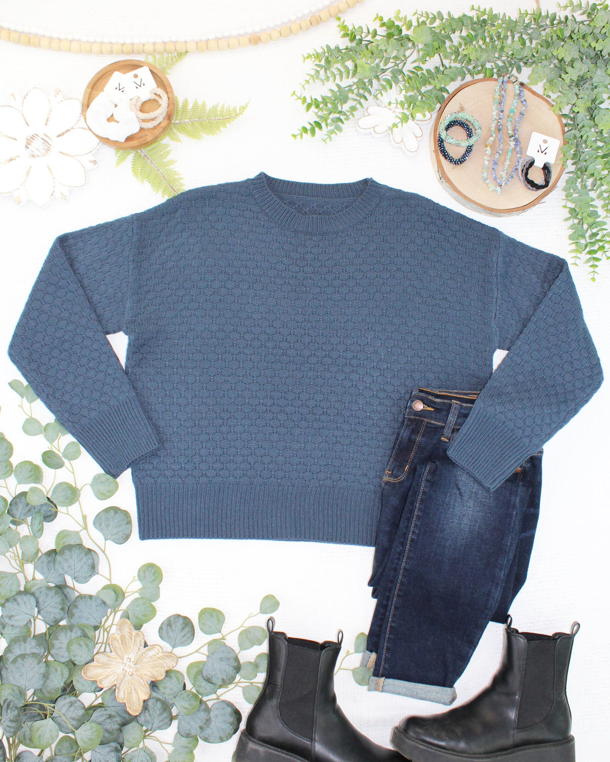 Gianna Pullover Sweater - Teal-sweater-Villari Chic, women's online fashion boutique in Severna, Maryland