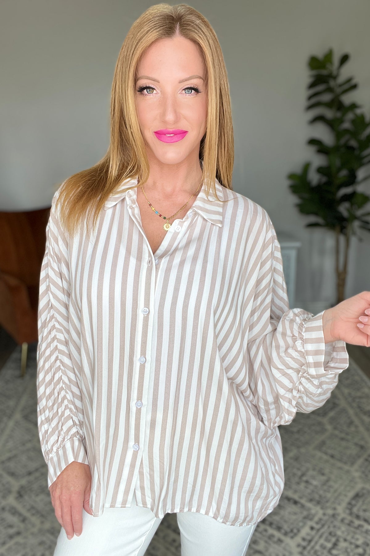 High Standards Striped Button-Up Top-Womens-Villari Chic, women's online fashion boutique in Severna, Maryland