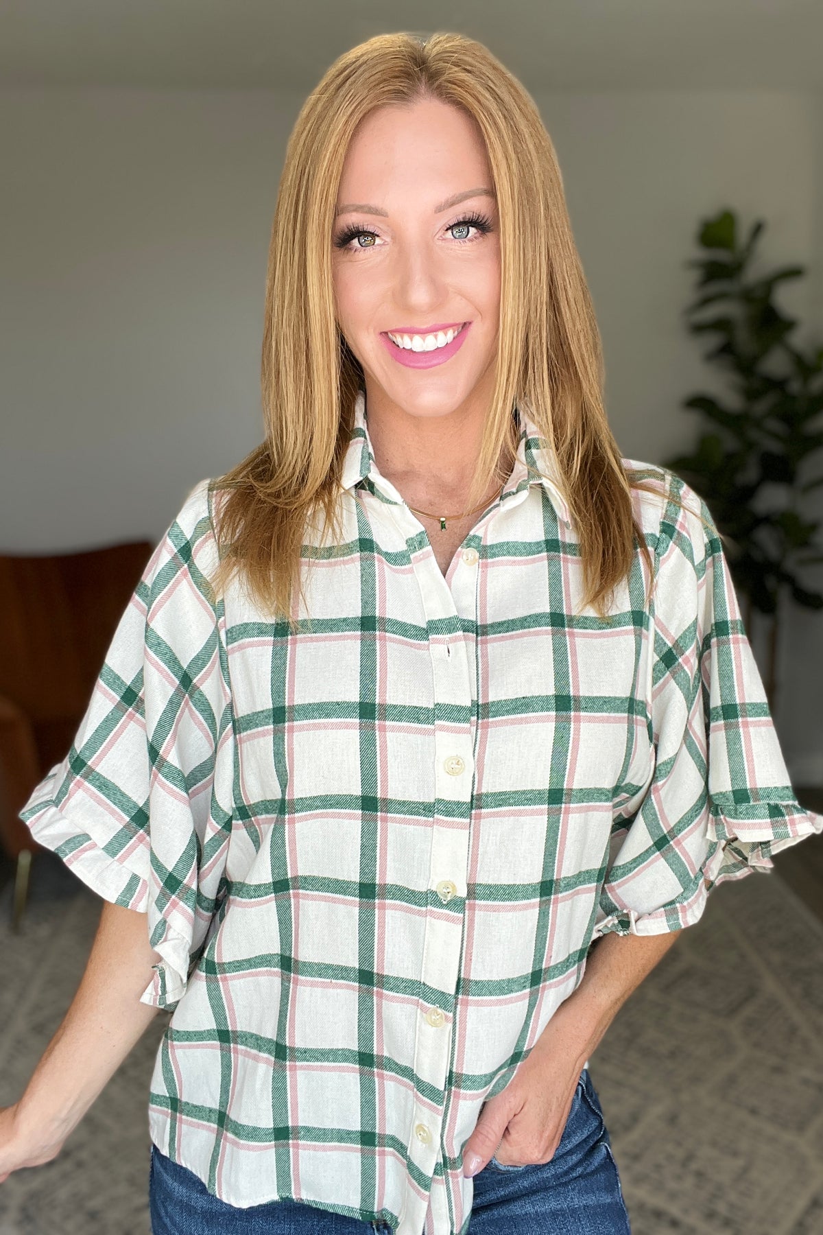 Perfect Picnic Plaid Top-Womens-Villari Chic, women's online fashion boutique in Severna, Maryland