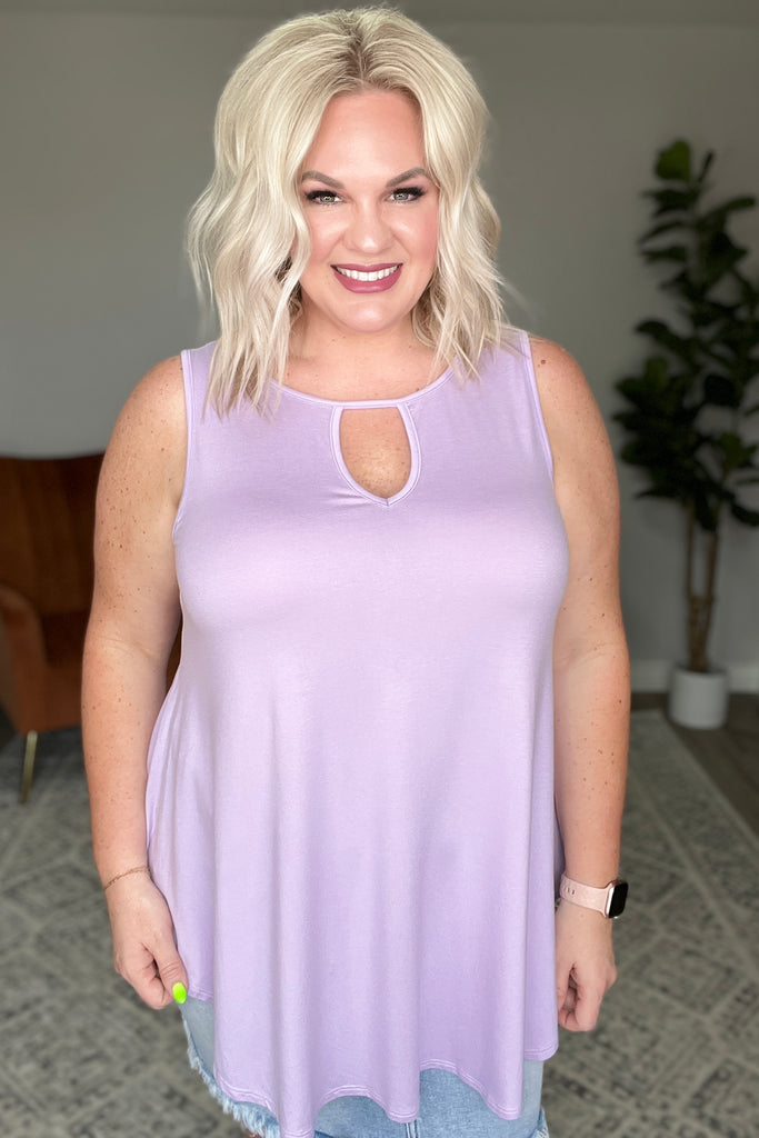 Greater than Great Keyhole Detail Tank in Lavender-Womens-Villari Chic, women's online fashion boutique in Severna, Maryland