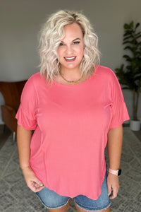 Always Mine Scoop Neck Top in Coral-Womens-Villari Chic, women's online fashion boutique in Severna, Maryland