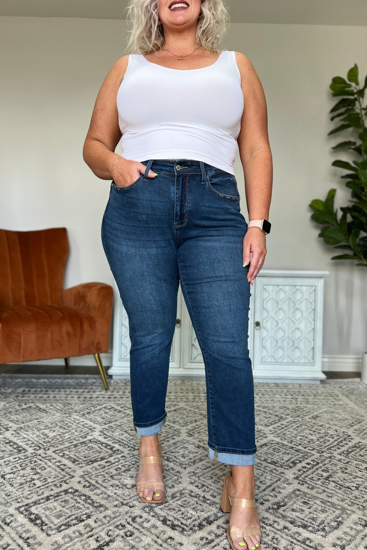 Judy Blue High-Rise Cool Denim Boyfriend Jeans-Womens-Villari Chic, women's online fashion boutique in Severna, Maryland