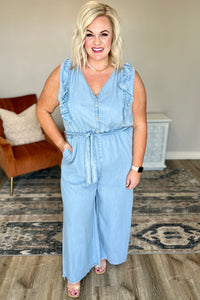 Johanna Chambray Jumpsuit-Womens-Villari Chic, women's online fashion boutique in Severna, Maryland