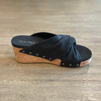 Corky's Cheerful Wedge in Black Metallic-Villari Chic, women's online fashion boutique in Severna, Maryland