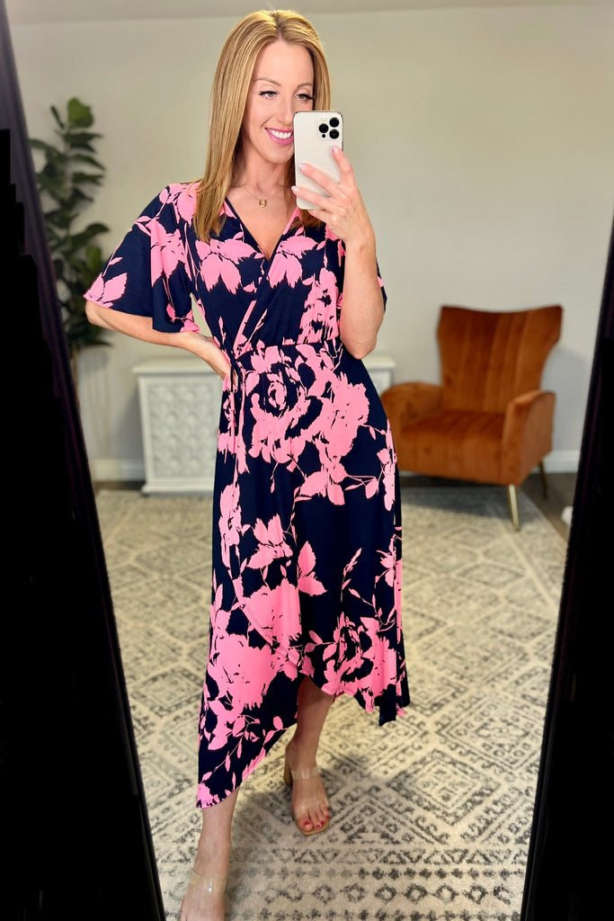 Cheer Me Up Floral Midi Dress-Womens-Villari Chic, women's online fashion boutique in Severna, Maryland