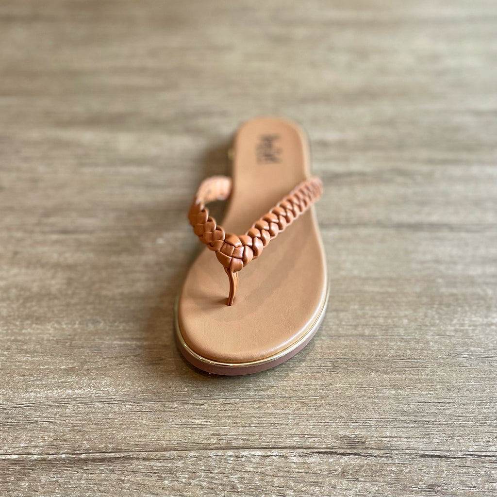 Corky's Pigtail Sandal in Cognac-Villari Chic, women's online fashion boutique in Severna, Maryland