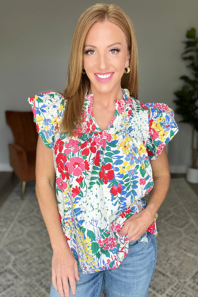 Floral Impressions Blouse-Womens-Villari Chic, women's online fashion boutique in Severna, Maryland