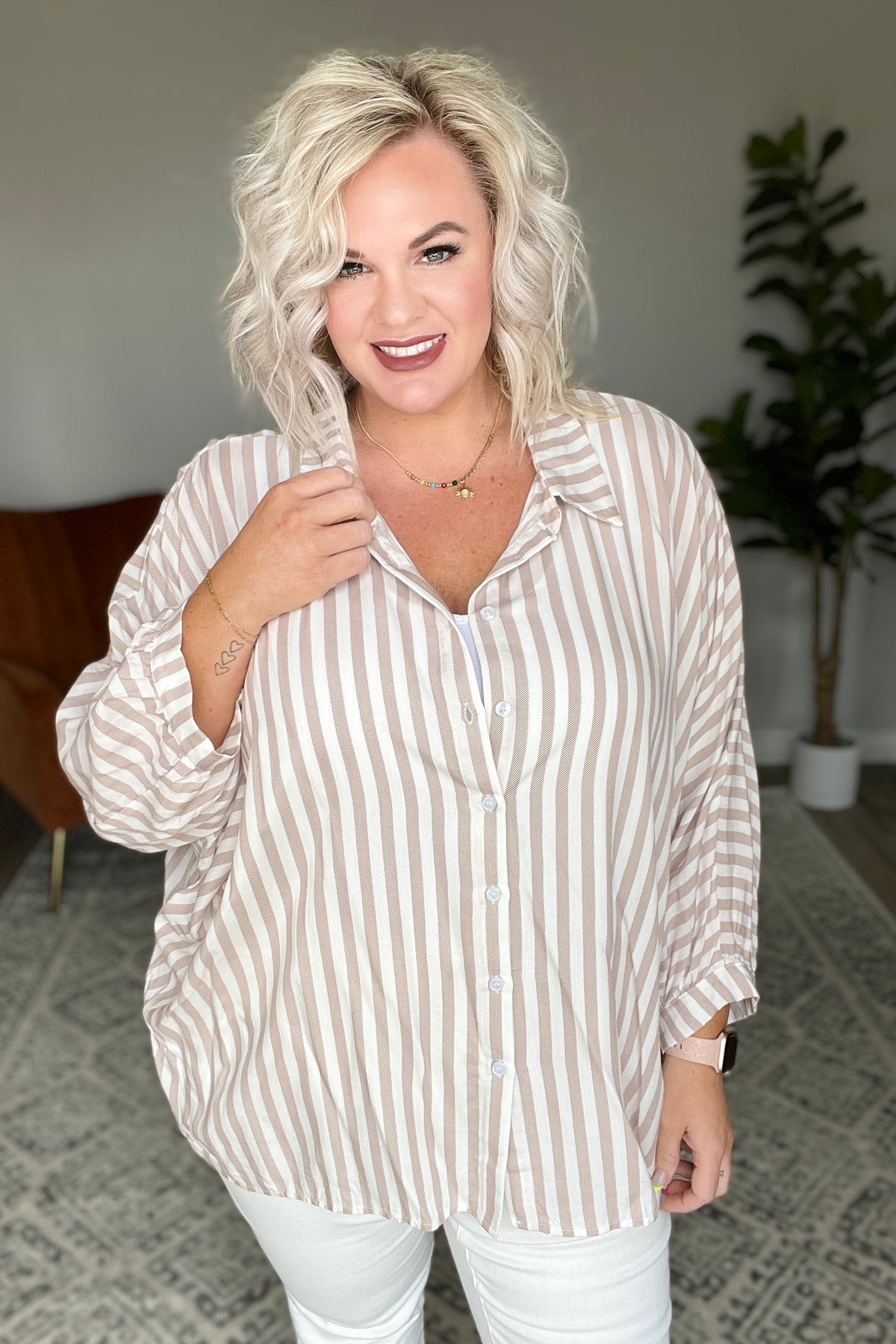 High Standards Striped Button-Up Top-Womens-Villari Chic, women's online fashion boutique in Severna, Maryland