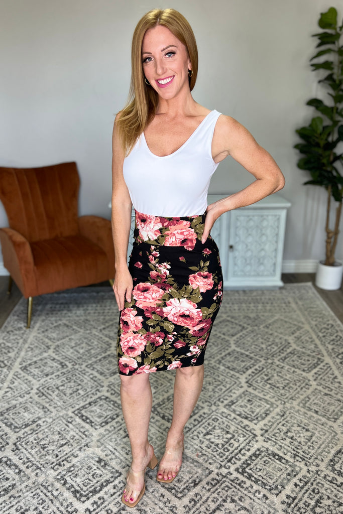 Perfectly Pristine Floral Pencil Skirt-Womens-Villari Chic, women's online fashion boutique in Severna, Maryland