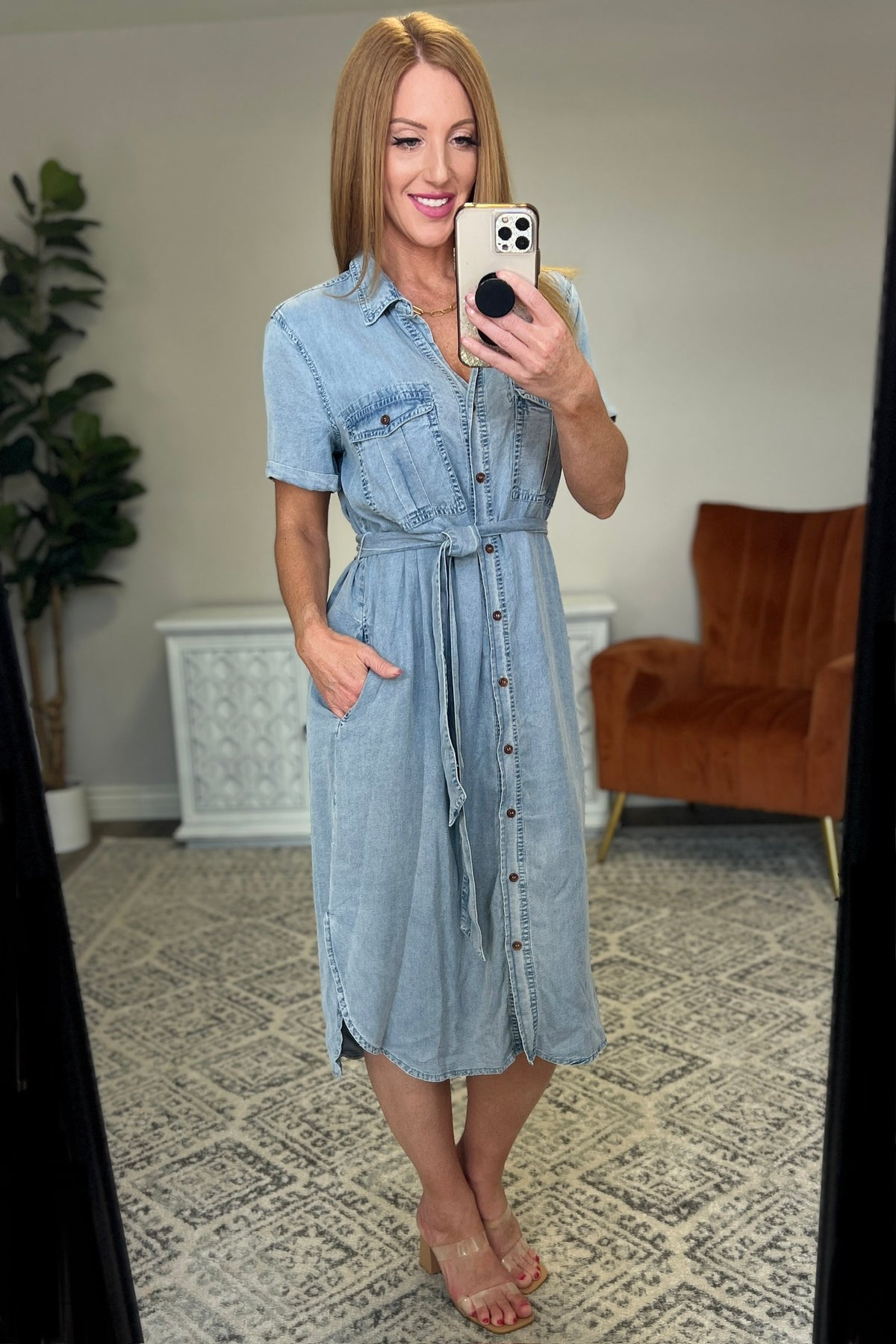 Wait for It Chambray Shirt Dress-Womens-Villari Chic, women's online fashion boutique in Severna, Maryland