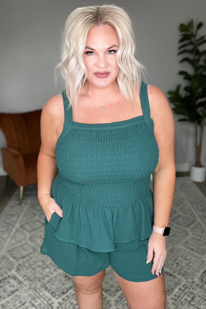So Exceptional Smocked Tank in Forest Green-Womens-Villari Chic, women's online fashion boutique in Severna, Maryland