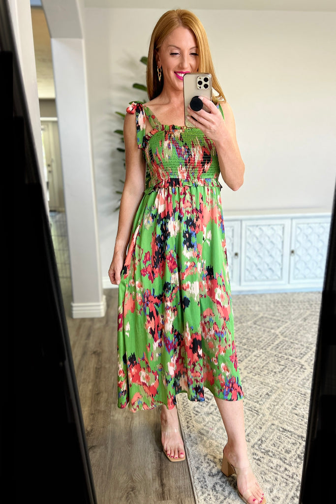 A Little While Longer Dress in Green-Womens-Villari Chic, women's online fashion boutique in Severna, Maryland