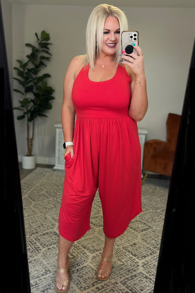 Good Idea Jumpsuit in Red-Womens-Villari Chic, women's online fashion boutique in Severna, Maryland
