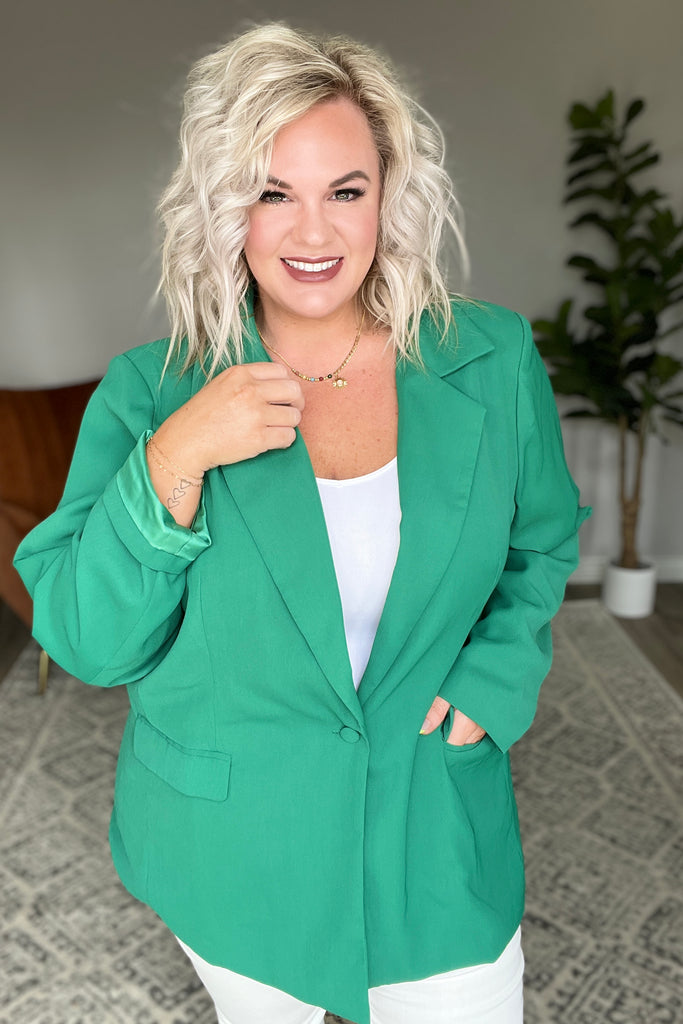 Business as Usual Blazer in Kelly Green-Womens-Villari Chic, women's online fashion boutique in Severna, Maryland
