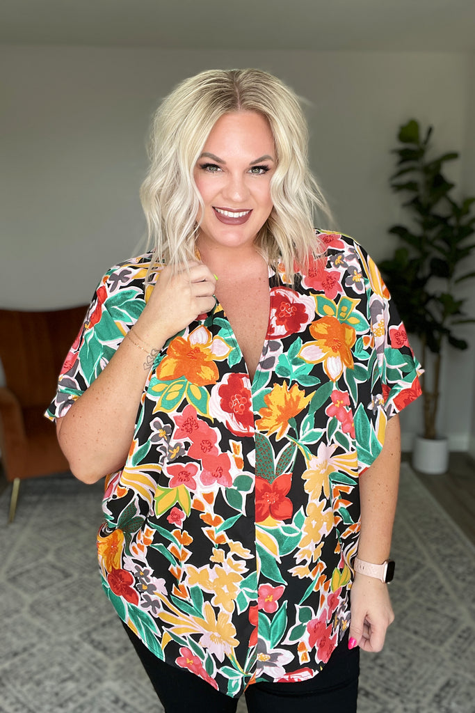 Pretty in Paradise Floral Blouse-Womens-Villari Chic, women's online fashion boutique in Severna, Maryland