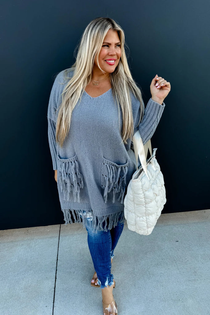 PREORDER: Isla Fringe Sweater Tunic - 3 Colors!-Villari Chic, women's online fashion boutique in Severna, Maryland