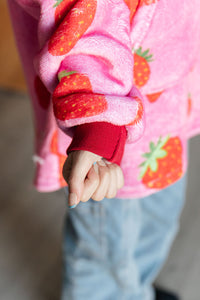 Kids Oversized Hoodie Blanket in Strawberry-Layers-Villari Chic, women's online fashion boutique in Severna, Maryland