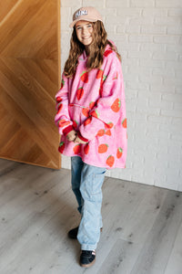 Kids Oversized Hoodie Blanket in Strawberry-Layers-Villari Chic, women's online fashion boutique in Severna, Maryland