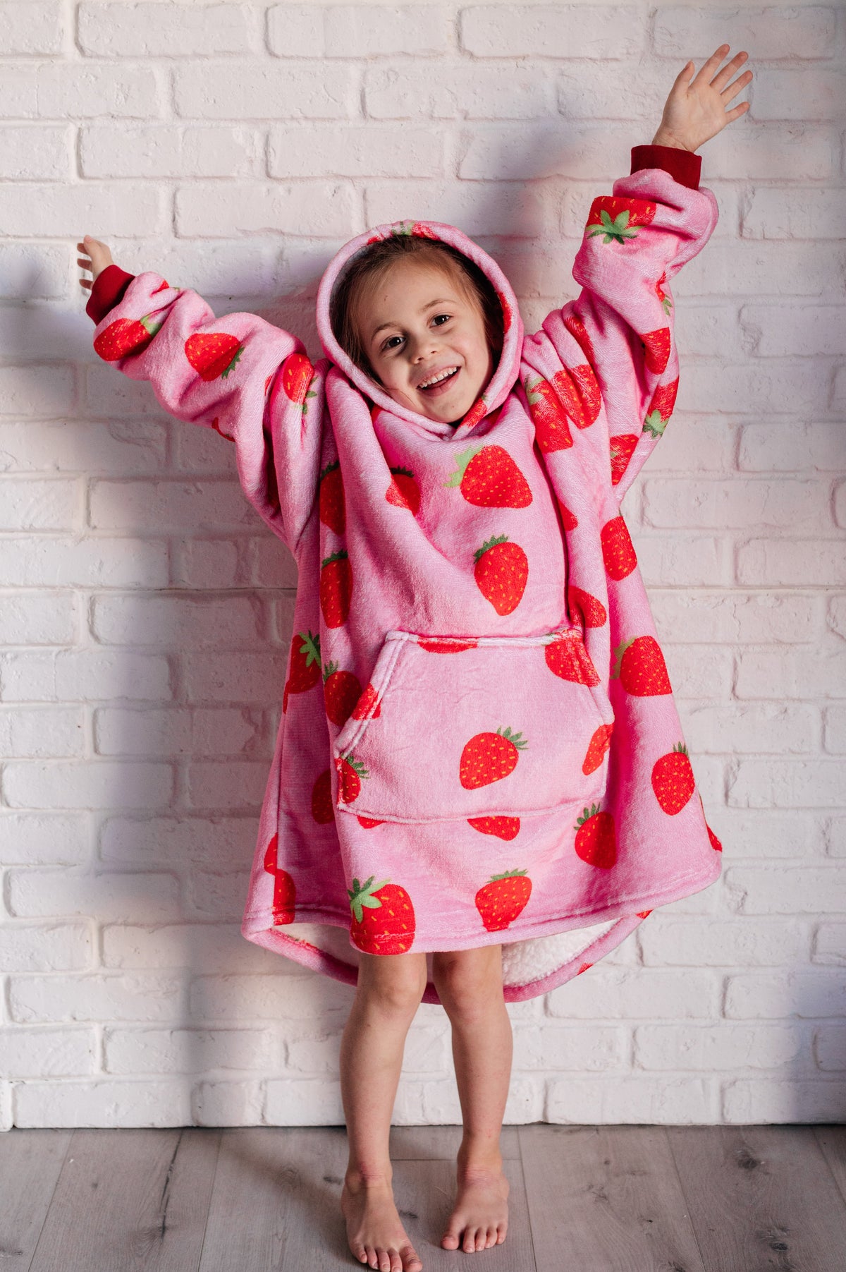 Kids Oversized Hoodie Blanket in Strawberry-Layers-Villari Chic, women's online fashion boutique in Severna, Maryland