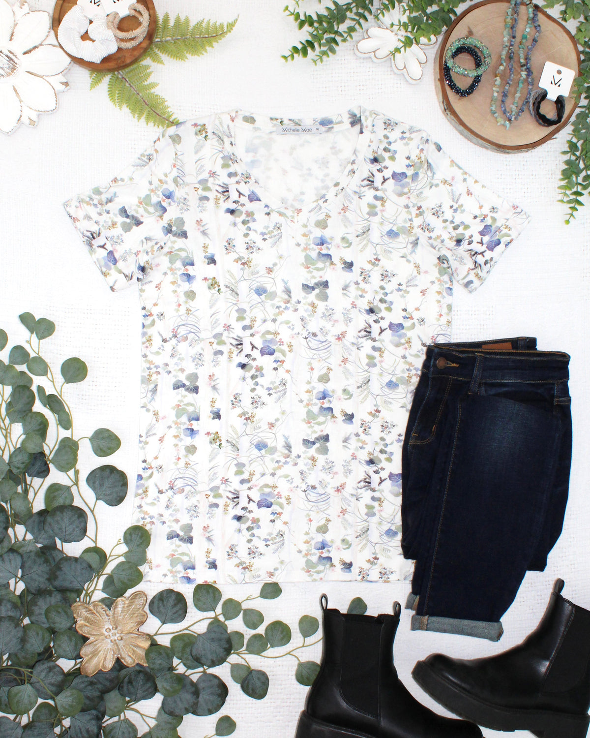 Sophie Top - Olive Meadow-Shirts-Villari Chic, women's online fashion boutique in Severna, Maryland