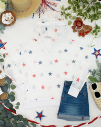 American Stars Mesh Hoodie-hoodie-Villari Chic, women's online fashion boutique in Severna, Maryland
