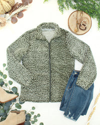 Two Tone Fullzip Sherpa - Olive and White-outerwear-Villari Chic, women's online fashion boutique in Severna, Maryland