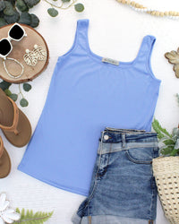 Rachel Ribbed Tank - Sky Blue-tank-Villari Chic, women's online fashion boutique in Severna, Maryland