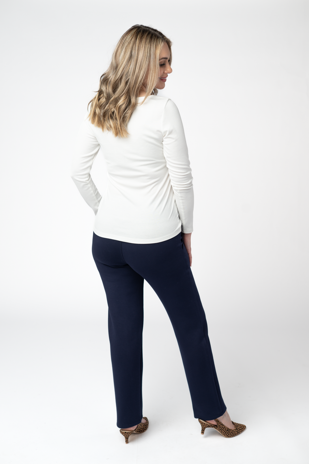 Luxe Ankle Bottoms- Navy-bottoms-Villari Chic, women's online fashion boutique in Severna, Maryland