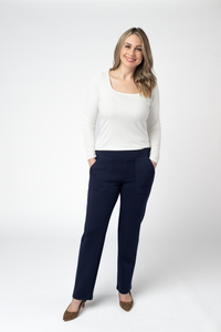 Luxe Ankle Bottoms- Navy-bottoms-Villari Chic, women's online fashion boutique in Severna, Maryland