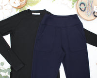 Luxe Ankle Bottoms- Navy-bottoms-Villari Chic, women's online fashion boutique in Severna, Maryland