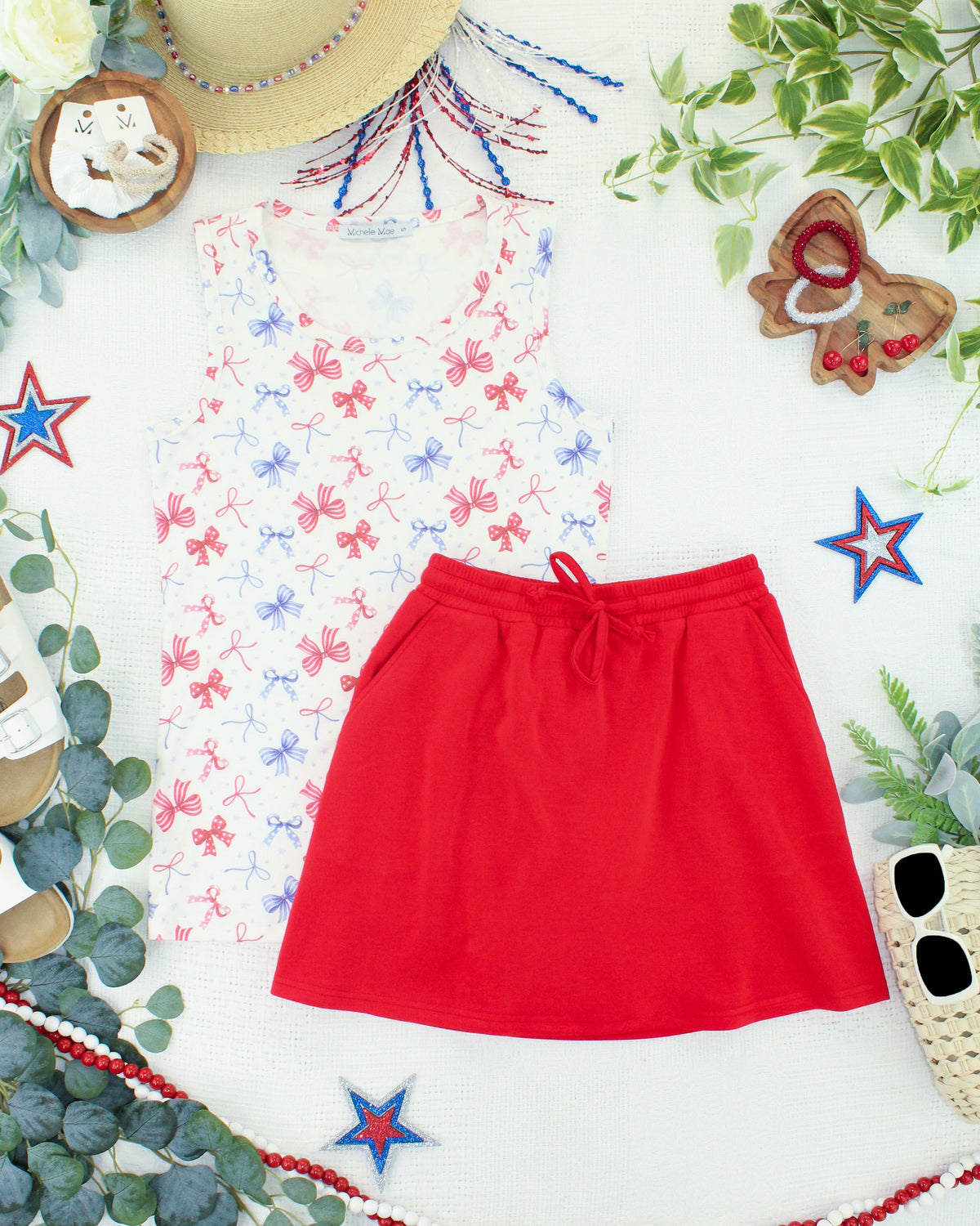 Serena Luxe Skort - Red-skirts-Villari Chic, women's online fashion boutique in Severna, Maryland