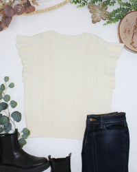Felicity Flutter Sweater Top - Ivory-Tops-Villari Chic, women's online fashion boutique in Severna, Maryland
