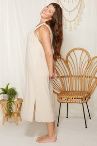 Longing for You Midi Dress in Oatmeal-Villari Chic, women's online fashion boutique in Severna, Maryland