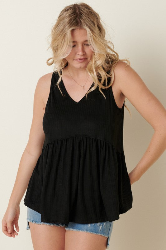 With Every Fiber Babydoll Top in Black-Villari Chic, women's online fashion boutique in Severna, Maryland