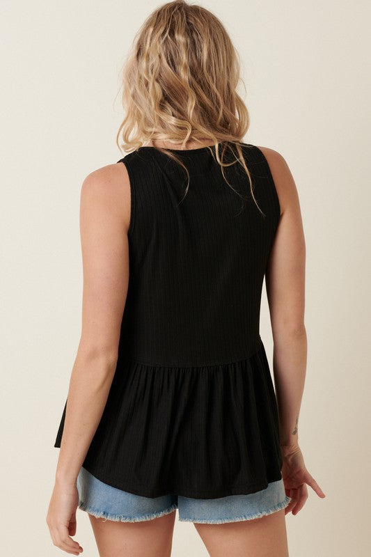 With Every Fiber Babydoll Top in Black-Villari Chic, women's online fashion boutique in Severna, Maryland