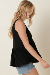 With Every Fiber Babydoll Top in Black-Villari Chic, women's online fashion boutique in Severna, Maryland