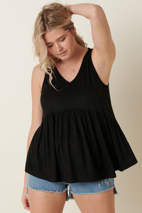 With Every Fiber Babydoll Top in Black-Villari Chic, women's online fashion boutique in Severna, Maryland