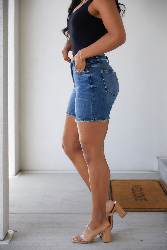 Judy Blue High-Rise Denim Shorts-Womens-Villari Chic, women's online fashion boutique in Severna, Maryland