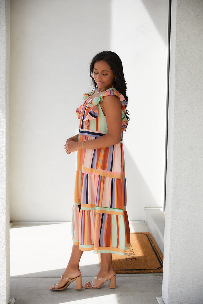 Painted Palette Midi Dress-Womens-Villari Chic, women's online fashion boutique in Severna, Maryland