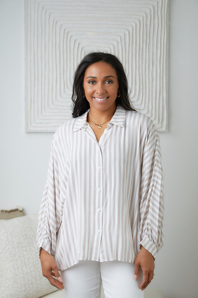 High Standards Striped Button-Up Top-Womens-Villari Chic, women's online fashion boutique in Severna, Maryland