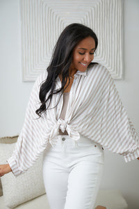 High Standards Striped Button-Up Top-Womens-Villari Chic, women's online fashion boutique in Severna, Maryland