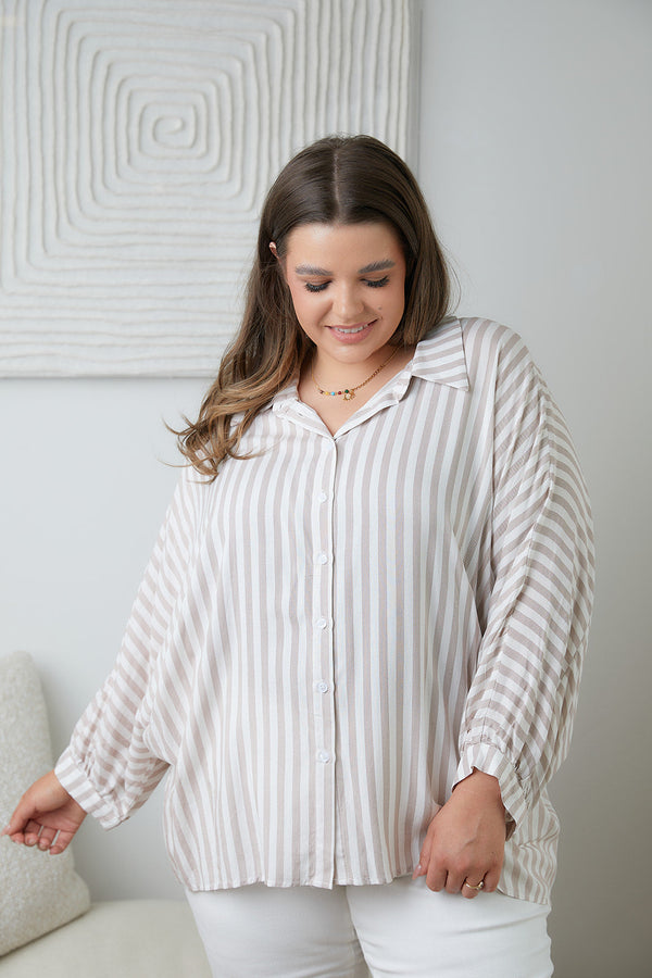 High Standards Striped Button-Up Top-Womens-Villari Chic, women's online fashion boutique in Severna, Maryland