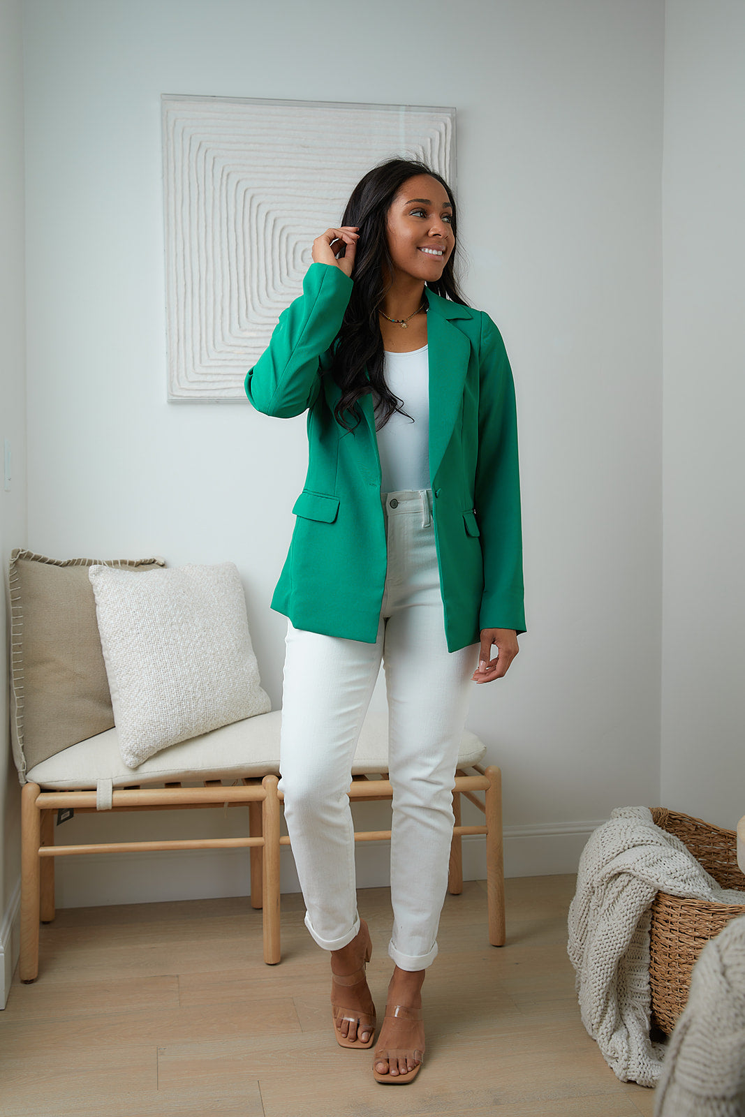 Business as Usual Blazer in Kelly Green-Womens-Villari Chic, women's online fashion boutique in Severna, Maryland