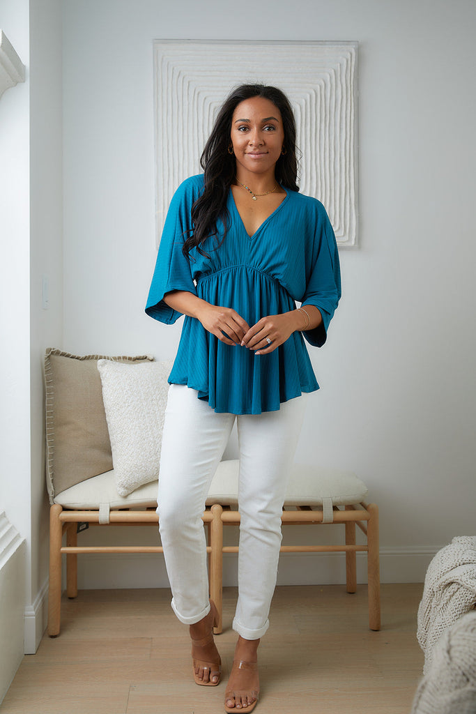 Storied Moments Dolman Top in Teal-Womens-Villari Chic, women's online fashion boutique in Severna, Maryland