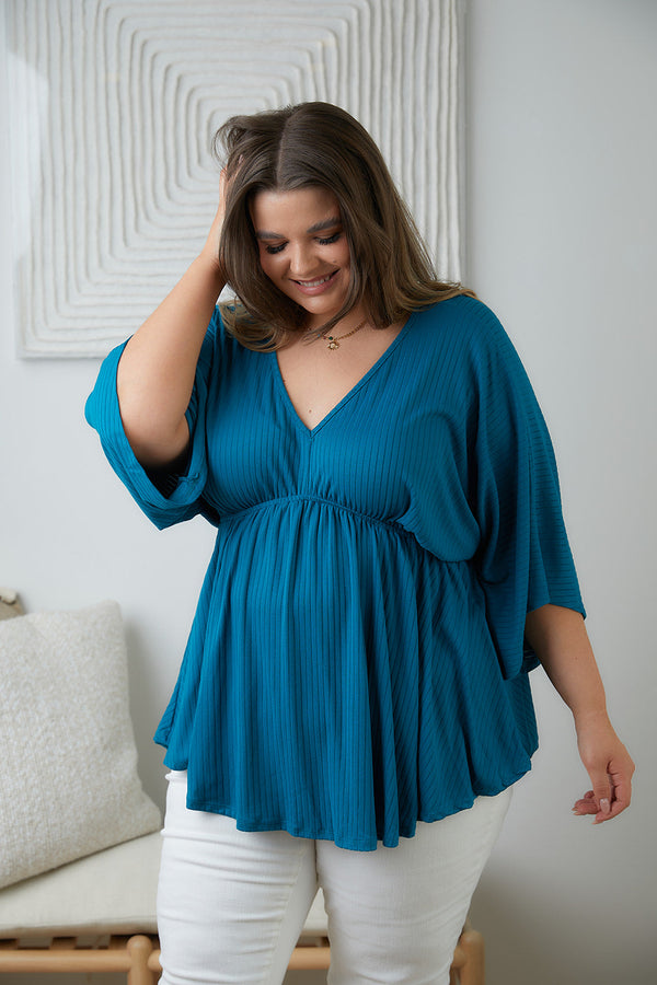 Storied Moments Dolman Top in Teal-Womens-Villari Chic, women's online fashion boutique in Severna, Maryland