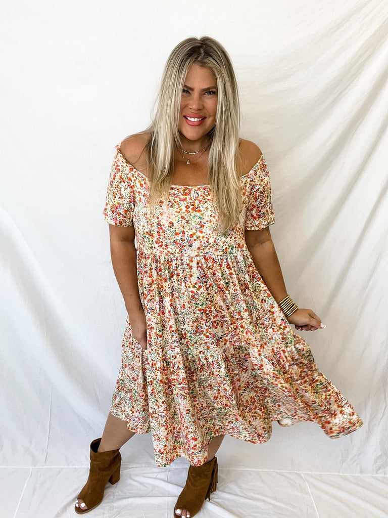 Amber Tiered Dress in Spring Floral-Villari Chic, women's online fashion boutique in Severna, Maryland