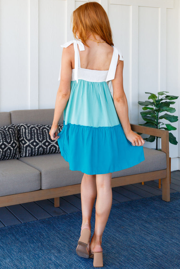 Blue Skies Tiered Dress-Womens-Villari Chic, women's online fashion boutique in Severna, Maryland