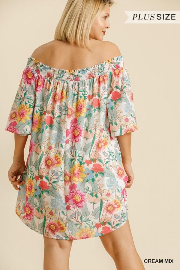 Boho Floral Dress in Ivory-Villari Chic, women's online fashion boutique in Severna, Maryland