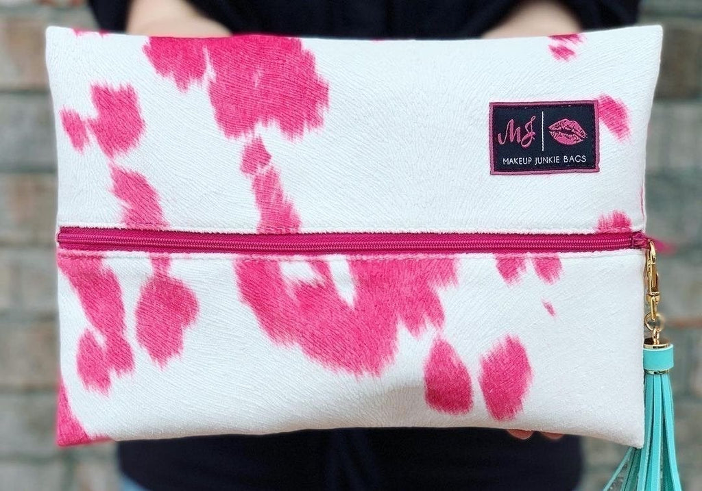 Bonnie & Hide Makeup Junkie Bag in Hot Pink - Size Mini-Villari Chic, women's online fashion boutique in Severna, Maryland